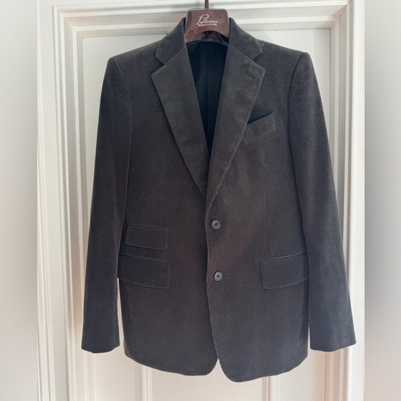 Thomas Pink Corduroy Black Cotton Cashmere Blazer Suit Jacket Size 40
